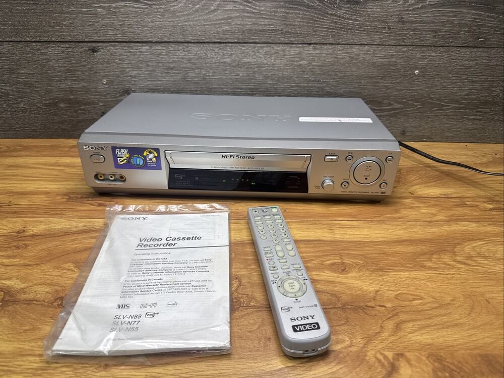 Sony SLV-N88 Hi-Fi Stereo 4-Head VHS VCR Player Tested With Remote